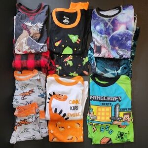Boys Long Sleeve/Pants Pajama Lot Of 6 (2 Pair Never Worn) Size 8-10